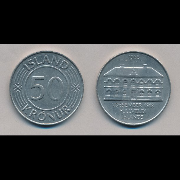 1968, Island, 50 kronor, 01,