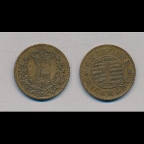 1856, Frederik VII, 1 skilling, 1+,