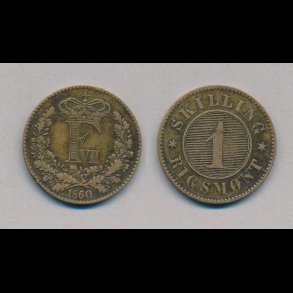 1860, Frederik VII, 1 Skilling, 1+,