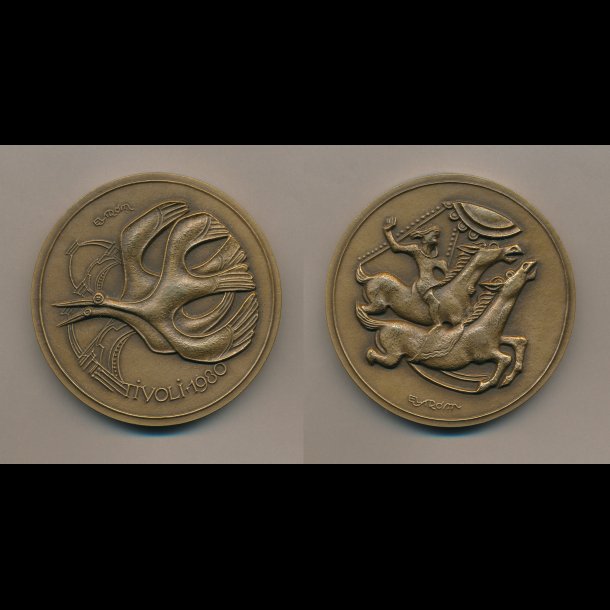 1980, Tivoli medaljen, Harry Elstrm, i original ske, bronce,