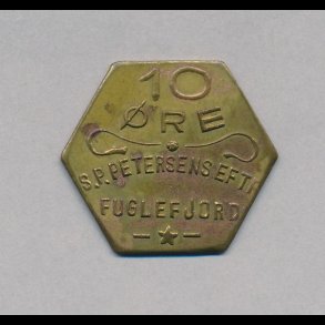 Fuglefjord, 10 re, S. P. Petersens Eftf., lille skrift, 1+