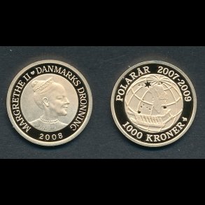 2009, 1000 kroner, Sirius - Slderejsen, Polar-serien, guldmnt,