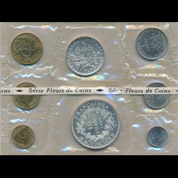 1969, Frankrig, Serie Fleurs de Coins, mntst med 8 mnter, i original ske,
