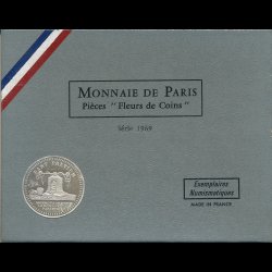 1969, Frankrig, Serie Fleurs de Coins, mntst med 8 mnter, i original ske,