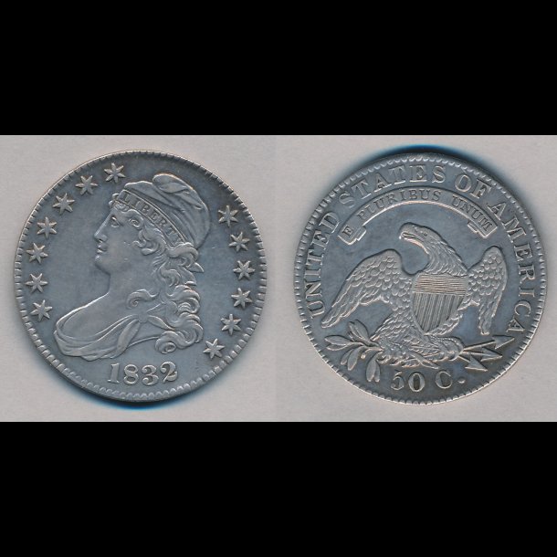 1832, USA, 50 cents, 1+, FLOT!
