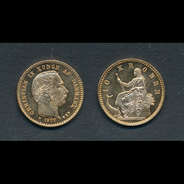 1900, Christian IX, 10 kroner, 0 / 01, guldmnt, 