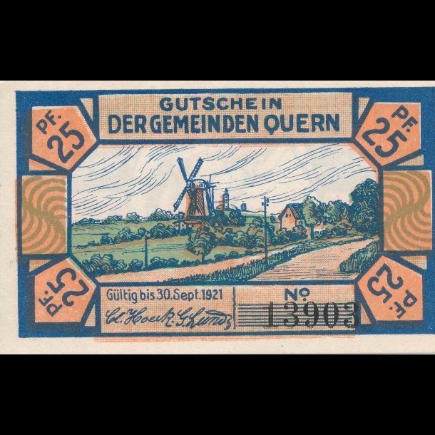 1921, Notgeld /ndpengeseddel, 25 pfennig, 1901,