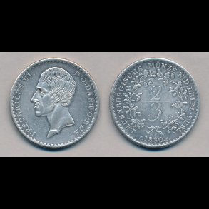 1830, Frederik VI, Lauenborg, 2/3 thaler / zweidrittel, 01, 44H1,