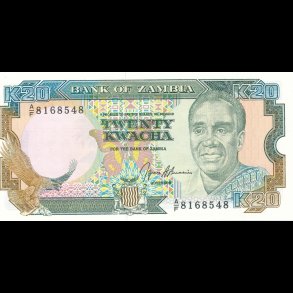 Zambia, 20 kwacha, 1767, begr�nset lager, *