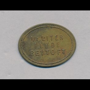 Bevtoft Mejeri token, 1/4 liter flde, mejeritegn,
