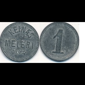 Keins Mejeri, token 1, lille token, mejeritegn, 1+,