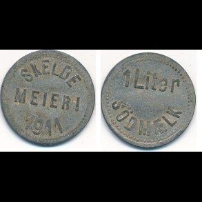 Skelde Mejeri 1911, 1 liter sdmlk, mejeritegn,