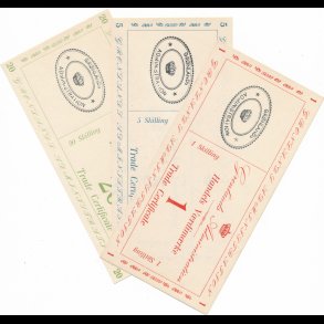 1941, Grnland, Handels Vrdimrker, 1-, 5- og 20 skilling, sort stempel, 0