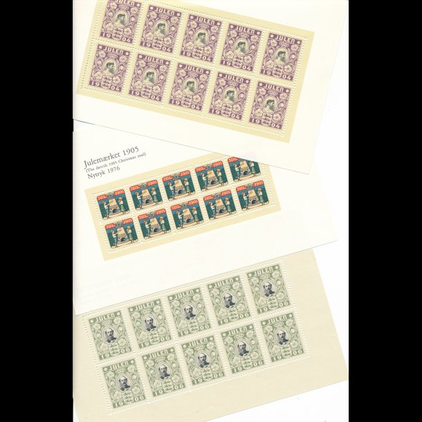 Nytryk julemrker, 1904, 1905 og 1906, katalogvrdi 540,-kr, begrnset lager,