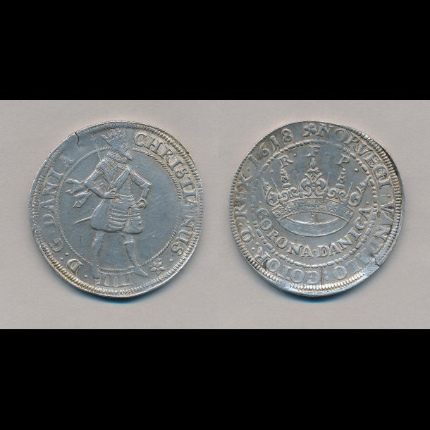 1618, Christian IV, Corona Danica, 2 krone, S 87.1, H 105A,