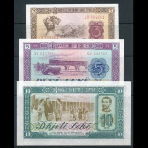 Albanien, 3 leke, 5 leke, 10 leke, 1518/a, *