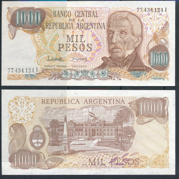 Argentina, 1000 pesos, 1645/e, *