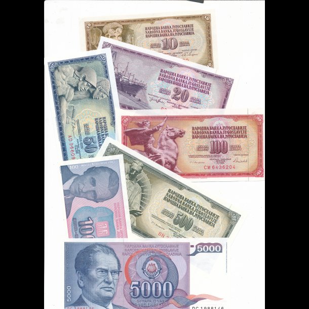 Jugoslavien st, 7 sedler, 5001/0,*