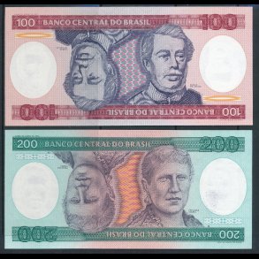 Brasilien, 100,- og 5000 cruzeiros, (198-202), 1650, *