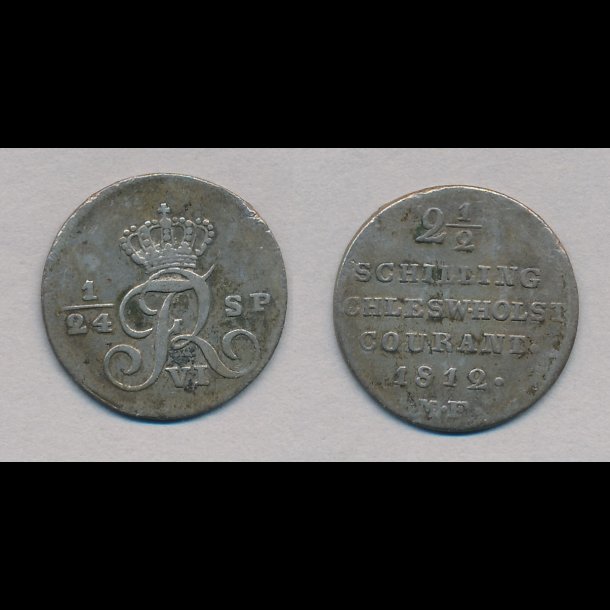 1812, Frederik VI, 1/24 speciedaler, 2 courant, MF, 1,