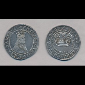1651, Frederik III, 1 krone, 1+, NEDSAT fra 5.500,-kr