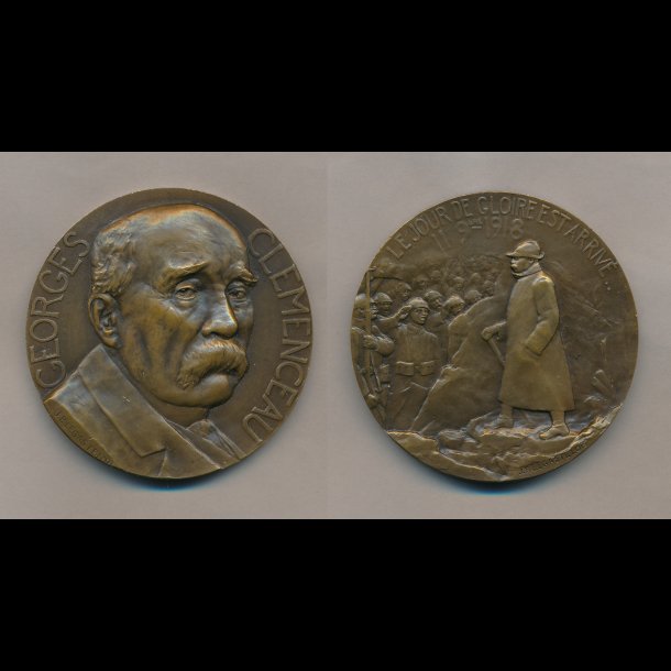 1918, Georges Clemenceau, krigsminister, Frankrig, bronze medalje, 