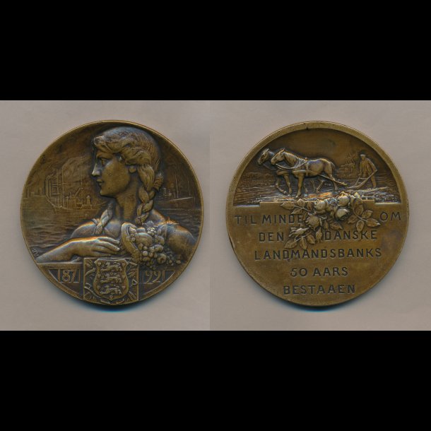 1921, Minde medalje i bronze, Den Danske Landmandsbanks 50 aars bestaaen,