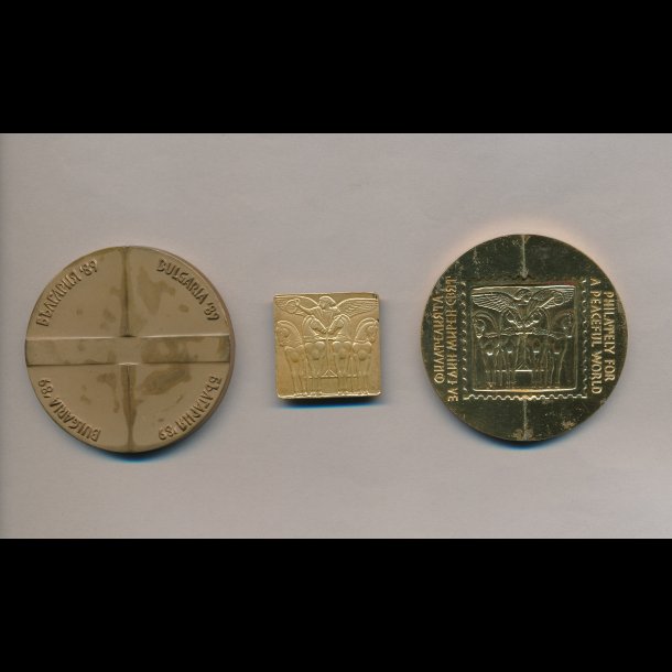 1989, Bulgarien, World Philatelic Exhibition, 3-delt medalje,