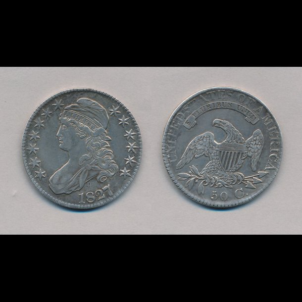 1827, USA,  dollar, 1+,
