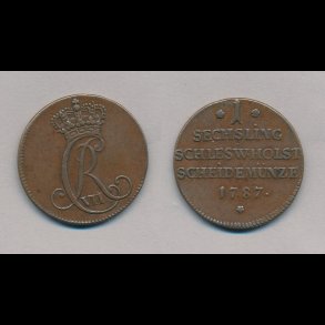 1787, Christian VII, 1 sechsling, 1+, 