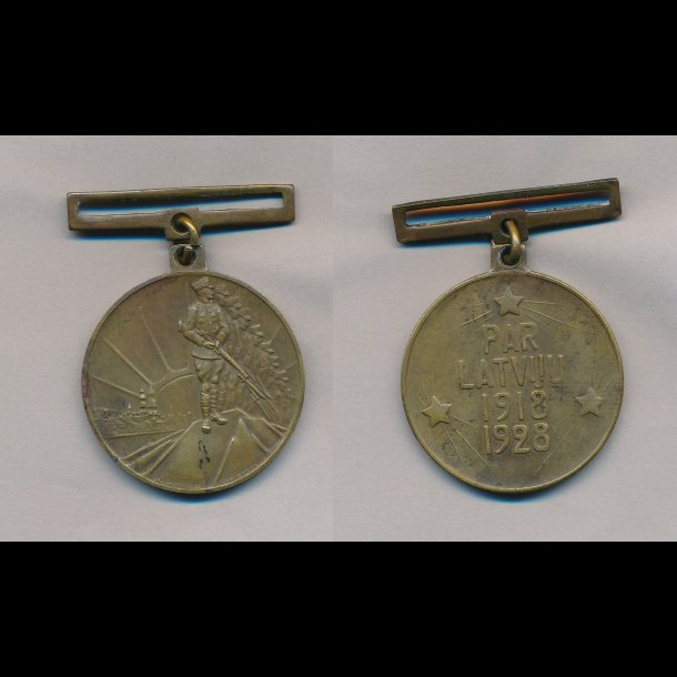 Letlands uafhngigs krig medalje1918/1928, med spnde,