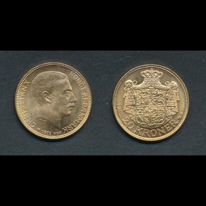 1915, Christian X, 20 kroner, 0, guldm�nt,
