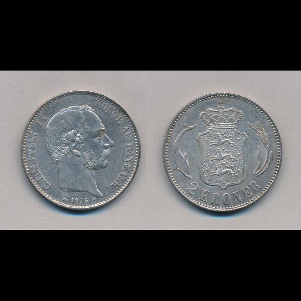 1876, 2 kroner, Christian IX,  1++, slvmnt,