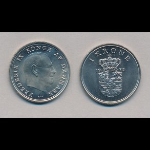 1972, 1 krone, bright and uncircled,