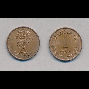 1964, 1 re, NEDSAT fra 18,-kr,