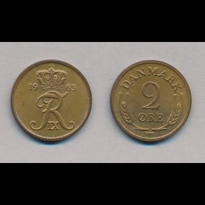 1963, 2 re, NEDSAT fra 18,-kr,