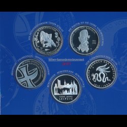 2015, Tyskland, 5 x 10 euro mntst, proof,