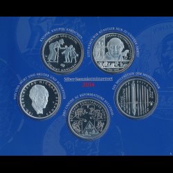 2014, Tyskland, 5 x 10 euro mntst, proof,