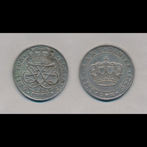 1726, Frederik IV, 1 krone, 4 mark, H40, 1+ / 01,