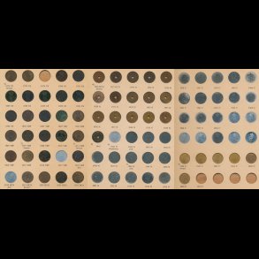 Sieg album, Mntalbum, Danske 2 re, 1874 - 1966, ej komplet, inkl Fr, NEDSAT fra 2500,-kr