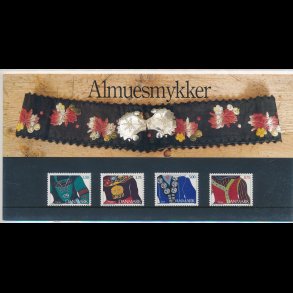 12, Almuesmykker, Souvenirmappe, AFA 1053-56, katalogv�rdi 120,-kr,