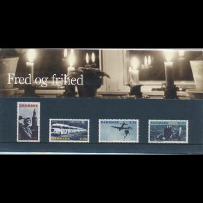 18, Fred og frihed, Souvenirmappe, AFA 1091-94, katalogv�rdi 90,-kr,