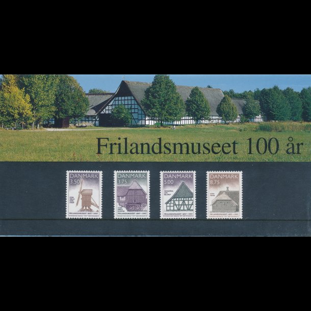 25, Frilandsmuseet 100 r, Souvenirmappe, AFA 1139-42, katalogvrdi 100,-kr,