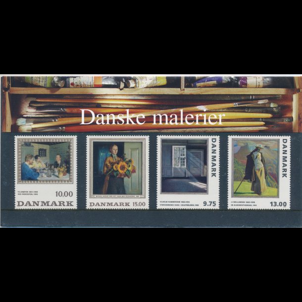 26, Danske malerier, Souvenirmappe, AFA 1131-32 og 1158-59, katalogvrdi 160,-kr,
