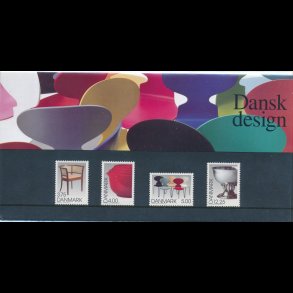 27, Dansk design, Souvenirmappe, AFA 1160-63, katalogv�rdi 90,-kr,