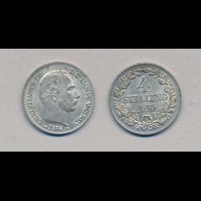 1874, Christian IX, 4 skilling, 0,