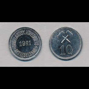 Grnlandsk Minedrift, 1911, 10 re, 01 /1+,