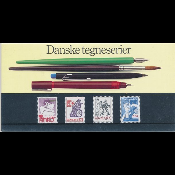 09, Danske tegneserier, Souvenirmappe, AFA 1028-31, katalogvrdi 110,-kr,