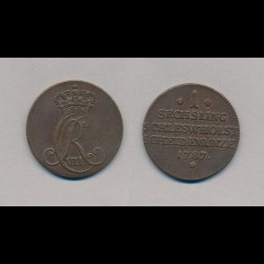 1787, Christian VII, 1 sechsling, 1+, 