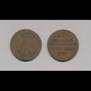 1787, Christian VII, 1 dreiling, 1+, 